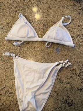 Victoria's Secret White Bikini Set with Braided Detail